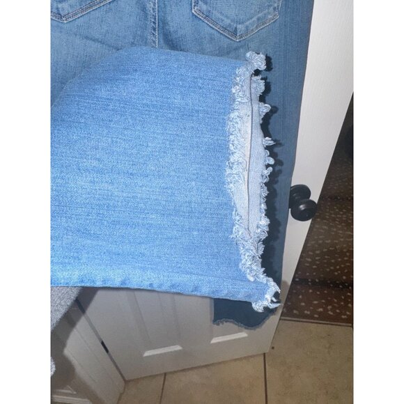 Paige Fiona Womens Flared Boot Cut Raw Hem Jeans 28 Denim Western Hippie Boho - Picture 9 of 10